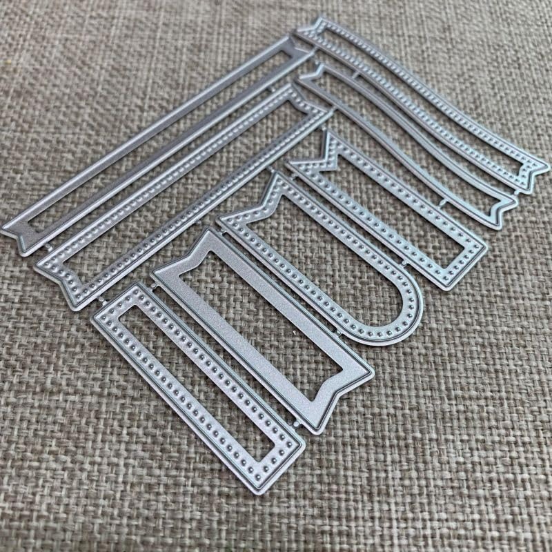 Lapoo 3D Backgrounds Frame Metal Cutting Die for Scrapbooking, New Cutting Dies DIY Album Card Making Decor Paper Craft Metal Die Cuts Party Wedding Decorations (Text Box 3.8 x 2.9 in) - Image 3